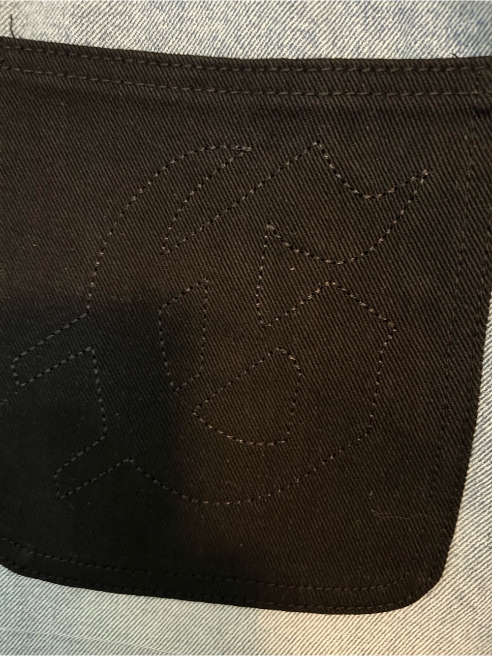 Godspeed Blue Patchwork Embroidered Jean Shorts - Picture 3 of 4